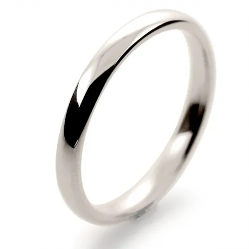 Soft Court Light - (SCSL2W) 2mm White Gold Wedding Ring